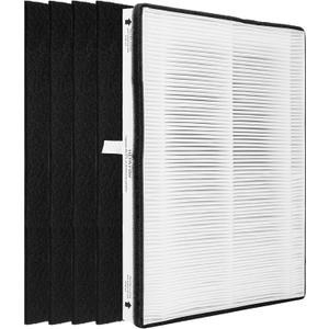 Hichoryer MD1-0022 Replacement Filter, Compatible with Vornado Air Purifier Models AC300, AC350, AC500, AC550, PCO200, PCO300 and PCO500, 1 HEPA Filter MD1-002 + 4 Pre-Filter MD1-0023