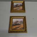 upsimples 5x5 Picture Frame with Real Glass, Ornate Vintage 5 x 5 Photo Frames for Wall Decor or Tabletop Display, Gold, 2 Pack