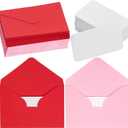 Jiebor 100 Sets Small Valentines Day Blank Cards with Small Envelopes Pink Gift Cards Wedding Invitation Envelopes for Mother's Day 3.14 x 4.52 Inch