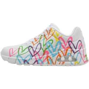 Skechers Women's UNO - Highlight Love Sneaker (6, White/Multi)