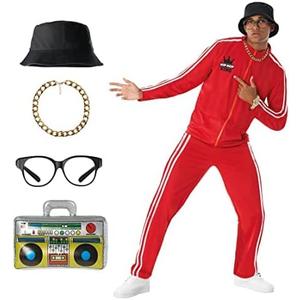 Morph 90s Hip Hop Rapper Costume - Break Dancer Outfit, 90s Mens Costumes, 80s Themed Attire for Men (X-Large)