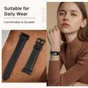 Leather Watch Bands Compatible with Fitbit Charge 6/Charge 5,Genuine Leather Replacement Straps for Charge 6/Charge 5 for Women Men.