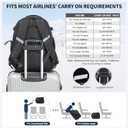 2 x Carry on Travel Backpack, Flight Approved Personal Item Bag for Men Women, Door Lock, USB A/C Port, Shoe Bag, Fits 16" Laptop, Black