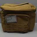 QT&QY Tactical Lunch Bag for mens Military heavy duty lunch box work Leakproof insulated Durable Thermal Cooler Bag for Adult Meal for Office Camping Picnic Pail MOLLE Webbing Khaki