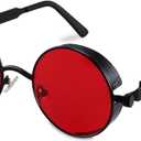 FEISEDY Retro Gothic Steampunk Sunglasses Round Metal Frame Punk Circle Inspired Shade Men B1857