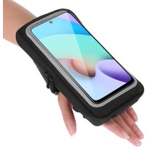 Arm Phone Holder for Running, Armband Wrist Cell Phone Holder, Forearm Armbands Phones Running Holders with Adjustable Strap & Card Slot for Men Women(Black)