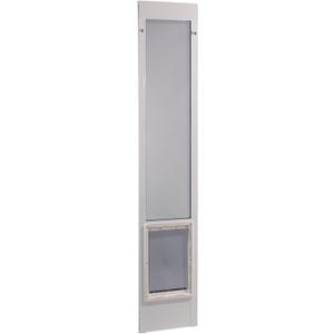 Ideal Pet Products Aluminum Pet Patio Door, Adjustable Height 77-5/8" to 80-3/8", 15" x 20" Flap Size, White