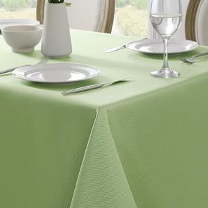 Softalker Rectangle Weaved Texture Pattern Spring Tablecloth,Shiny Jacquard Waterproof Wrinkle Free Spill-Proof Washable Table Cloth for Holiday Party Dinner - 60 x 84 Inch,Sage (Damaged)