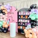 166pcs Halloween Balloon Arch Kit - Pastel Rainbow & Black Latex Balloons with Witch Hat/Ghost/Spider/Black Cat Foil Balloons for Little Boo Birthday, Halloween Baby Shower Party Decorations