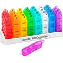 Daviky Monthly Pill Organizer 3 Times a Day, 30 Day Pill Organizer with Small Pill Box, One Month Medicine Organizer, 31 Day Pill Case Pill Container to Hold Vitamin, Supplement and Medication