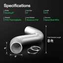 VIVOSUN 6 Inch Flex Air Aluminum Ducting for HVAC Ventilation with 2 Stainless Steel Clamps, 8 Feet Long Multi-Layer Dryer Hose Vent Kit for Duct Fan Systems