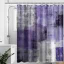Mocsicka Purple Abstract Shower Curtain Purple and Grey Abstract Art Painting Shower Curtain Bathroom Bathtub Curtain 72x72 Inch with 12 Hooks