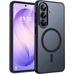 TOCOL for Samsung Galaxy S26 Case, Compatible with Magsafe, Full Camera Protection, Built-in Magnetic, Drop Protection, Translucent Matte Phone Case for S26 6.3 inch (Black)