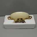 fanquare White Pedestal Fruit Bowl for Kitchen Counter, Large Decorative Ceramic Bowl for Home Dcor