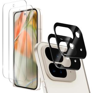 Orzero (4 in 1) Compatible for Google Pixel 9 Pro Fold, 2 Pack Front Screen Protector + 2 Pack Camera Lens Protector Tempered Glass Premium Quality HD Bubble-Free Anti-Scratch (Not for Inside Screen)