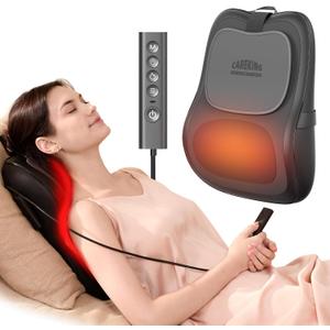 Back Massager with Heat, 3D Up&Down Lower Back Massage, Massage Pillow for Back, Shoulder,Leg, Neck, Shiatsu Back Massager for Pain Relief, Gifts for Women Men Dad Mom At Home Office Car (Black)