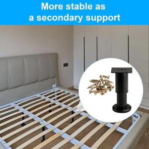 6 Pcs Furniture Legs, Metal Cabinet Legs,Adjustable Furniture Support Feet for Kitchen Shelves Sofa Table Chair Desk Cupboard Furniture Adjustable Legs Feet Foot (4, 10-17 inch)