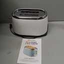 MÜELLERHOME Retro Toaster 2 Slice, 7 Browning Levels, 3 Functions (Reheat, Defrost, Cancel), Stainless Steel Features, Removable Crumb Tray, Under Base Cord Storage, White Toaster Kitchen Appliances