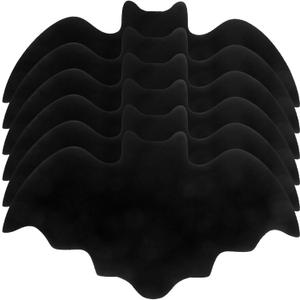 DOITOOL Halloween Bat Placemats Set of 6 Black Halloween Place Mats Non-Slip Washable Bat Table Mat for Holiday Party Decorations Kitchen Dining Table Decorations