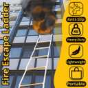 ISOP Fire Ladders 2 Story Windows with Hooks 13ft | Fire Escape Rope Ladders Second Floor | Safety Rope Ladder for Adults & Kids | Compact, Rust Resistant | Resue Ladder Hooks | Certified, Tested
