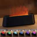 Essential Oil Diffuser, Fireplace Fire Flame Aromatherapy Diffuser, 250ml Cool Mist Humidifier, Scent Aroma Diffuser with 7 Colors Light, Remote Control, Timer & Auto-Off for Home, Room (Black)