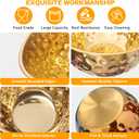 5-Piece Gold Mixing Bowls Set(4.9/4.2/3.2/2.1/1.6QT), Nesting Hammered Stainless Steel Mixing Bowls for Kitchen, Cooking, Baking, Salad and Home Decor, Dishwasher Safe