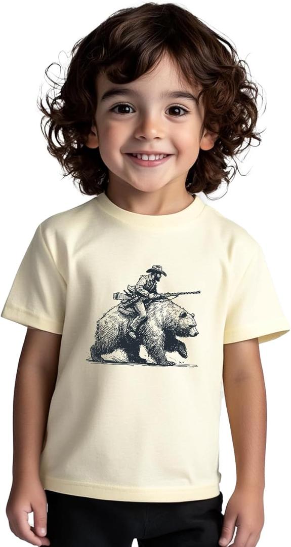 Homie Weekend Cowboy Shirt for Toddler Boys Western Shirts Baby Boy Clothes Summer Graphic Tee Short Sleeve Cotton T-Shirt 2-3T