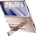 for Galaxy Z Fold6 Case,with Buit-in Screen Protector, Rugged Hinge Protection, Camera len Cover, Full Body Protective Phone Case for Samsung Z Fold 6, Pink Gold