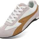 OFG Women's Fashion Retro Sneakers Slip-Resistant Walking Shoes Lace Up Low Top Causal Tennis Skate Shoes