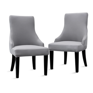 Liykimt Stretch Wingback Side Chair Slipcover-Accent Chair Cover Slipcover with Arm,Washable Upholstered Arm Dining Chair with Nailed Trim Protector for Dining Living Room Set of 2,Light Gray