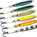Palomar Fishing Flat Side Ocean Jig Fast Vertical Deep Drop Lure | MUSTAD Hook-Owner Ring | Kevlar Assist Cord|Next-Gen Graphene Paint | US Owned (75 grams/2.6 oz, 6-pack 2.0 Variety)