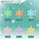 2 x 24 Pcs Pastel Christmas Candy Snowflake Gingerbread Ornaments Xmas Tree Hanging Decorations Winter Candy Snowflake Ornaments with Ropes for Christmas Tree Winter Crafts Xmas Decor