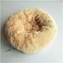 Kennel Cat Kennel Dog Kennel Removable and Washable Round Plush Pet Suitable for Indoors On The Side On The Floor Garden(Light Brown, (28in x 24in)