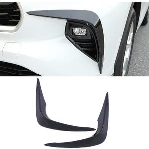 Car Accessories Fit For Toyota Highlander 2020 2021 2022 2023 2024 2025 Exterior Front Fog Light Cover Trim Eyebrow Spoiler (Black) ABS 2 PCS