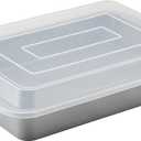 Farberware GoldenBake Bakeware Nonstick Baking Pan/Cake Pan with Lid, Rectangle, Insulated, 9 Inch x 13 Inch - Gray