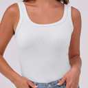 ANRABESS Womens Sleeveless Scoop Neck Tank Top Ribbed Fitted Summer Basic Slim Cute Tops 2026 (White, XL)