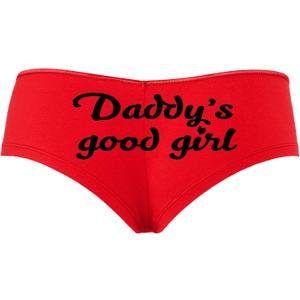 Knaughty Knickers Daddys Good Girl Cute Sexy Red Boyshort Panties DDLG BDSM CGLG (Small, Black)