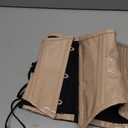 Daisy corsets Womens Top Drawer Nude Patent Steel Boned Mini Cincher Under Bust Corset XL