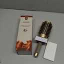 AIMIKE Round Hair Brush, Nano Thermal Ceramic & Ionic Tech, 2.1 Inch Barrel with Boar Bristles for Enhanced Texture, Golden, Hair Drying, Styling, Curling and Shine + 4 Free Clips