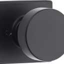 Kwikset Pismo Dummy Door Knob, Single Sided Handle for Closets, French Double Doors, and Pantry, Matte Black Non-Turning Interior Push/Pull Door Knob, with Microban Protection (Square Rose)