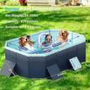 Large Foldable Swimming Kiddie Pool 83"x 55"x 22",Hard Plastic Square Pool for Kids & Dogs, Reinforced Sidewalls for Backyard Use (Blue,83")