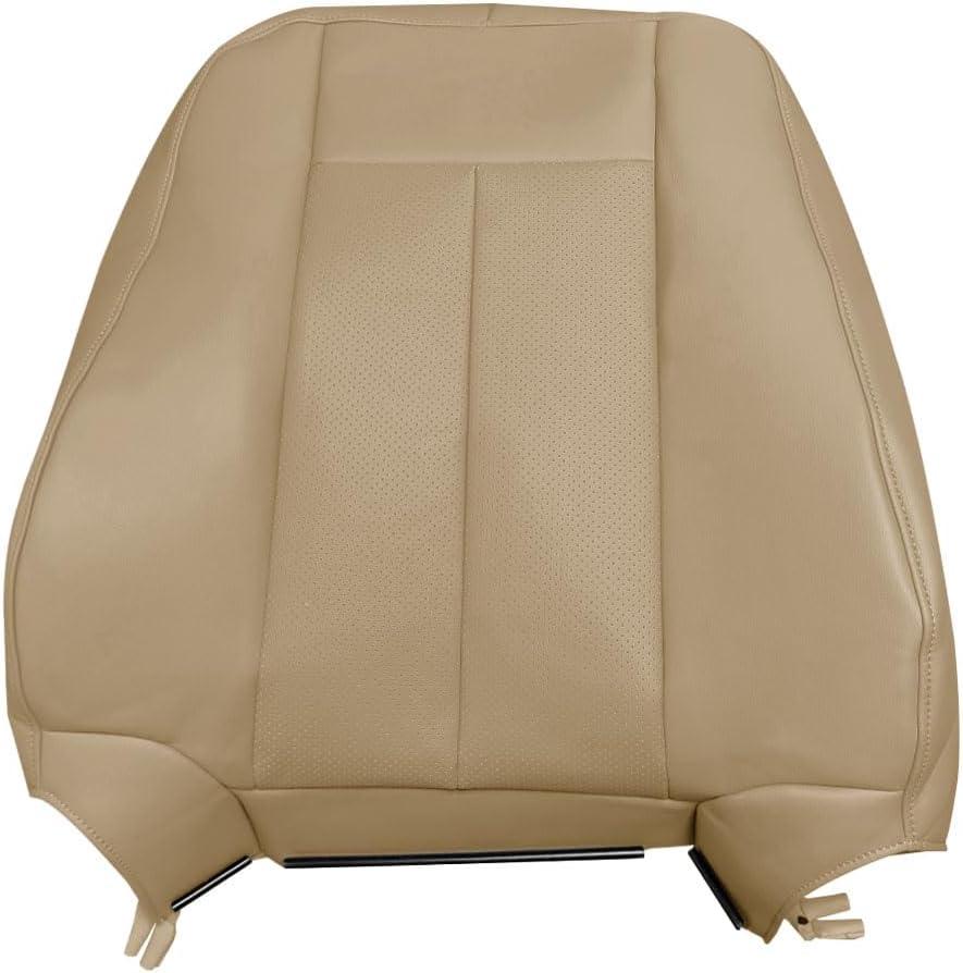 Driver Side Top Replacement Perforated Leather Seat Cover Tan Compatible with Ford Expedition XLT 2007 2008 2009 2010 2011 2012 2013 2014