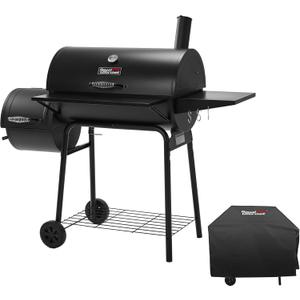 Royal Gourmet CC1830SC Charcoal Grill Offset Smoker with Cover, 811 Square Inches, Black, Outdoor Camping