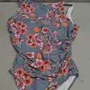 SUUKSESS Women One Piece Ruched Swimsuit Tummy Control Backless Bathing Suit (Medium, Retro Red Floral)