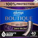 Always Discreet Boutique Incontinence Pads, for Bladder Leaks, Extra Heavy Absorbency, Long Length, 40 Count (2 Packs of 20)