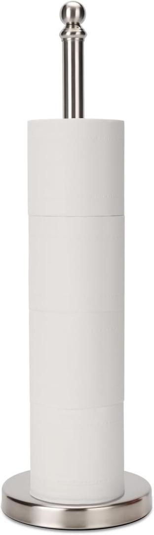 Toilet Paper Holder Stand Holding Up to 5 Paper Rolls, Free-Standing Spare Rolls Storage Holder, Stainless Steel (Brushed Nickel)