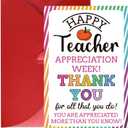 Teacher Appreciation Card - Teacher Thank You Card with Envelope Thank You Teachers Cards from Students Teachers Appreciation Gifts End of School Year Gifts