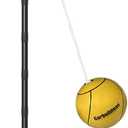 Garbuildman Tetherball Set with Ball & Rope for Outdoor Backyard, Adjustable Tether Ball Pole with 5-Prong Base & Rubber Sleeve for Playground, Outside Ball Games Sports for Kids, Adults (10 FT)