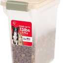 IRIS USA Dog Food Storage Container, Up to 13 lbs, Almond, Made in USA
