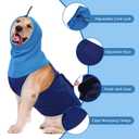 SAWMONG Dog Anxiety Vest, Breathable Calming Shirt Adjustable Chest & Hood for Dogs, Pet Stress Relief Calming Coat Wraps Ears for Noise, Thunderstorms, Fireworks and Separation Puppy(Blue, Small)